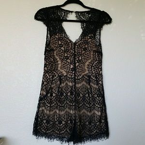 Black Lace Romper